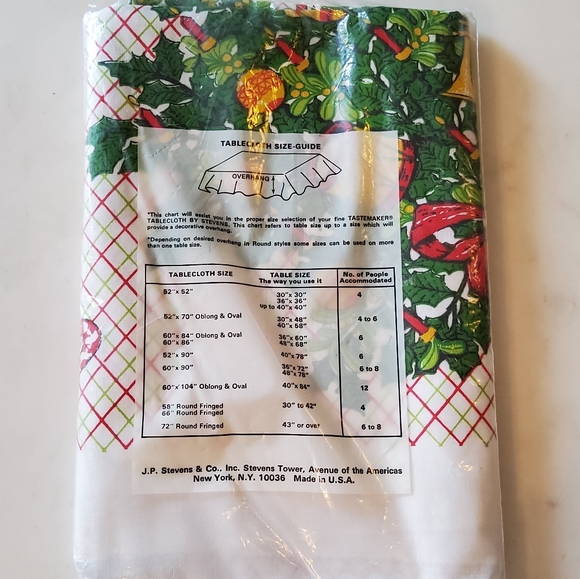 NEW VINTAGE Christmas Tablecloth Steven's Tastemaker Candy Canes And Garland - Picture 8 of 13